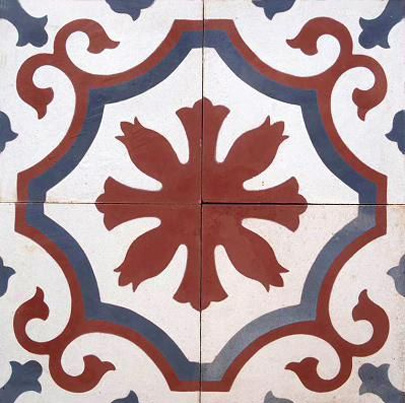 200 mm x 200 mm AT1004 Athangudi Floor Tile- Glossy Finish - Flooring