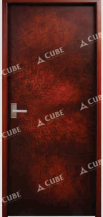 90x210x3 cm Thick Shell Both Side Matt FRP Bedroom Door with Frame and Lock - Antique Leather Finish CB:046