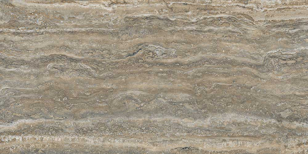 600 X 1200 mm Travertine Bronce Glazed Vitrified Floor Tile - Marbletech Finish