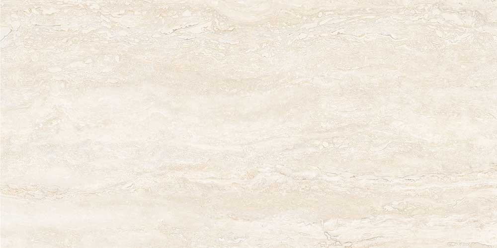 600 X 1200 mm Travertine Crema Glazed Vitrified Floor Tile - Marbletech Finish
