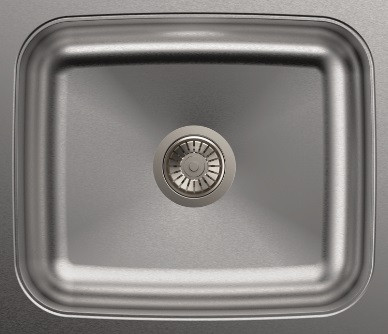 533 mm x 457 mm x 203 mm 0.8mm Thick Elegance Single Bowl Stainless Steel Kitchen Sink - Matt Finish