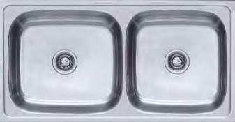 904 mm x 504 mm Omni Double Bowl Kitchen Sink - European Satin Finish 620 X Omni (36” x 20”)