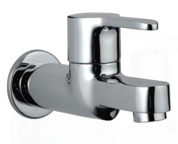 Bib Cock with Wall Flange Chrome Finish FUS-29037
