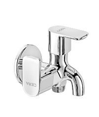 2 - Way bib Cock with Wall Flange and Aerator Chrome Finish F1019161