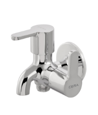2 - Way bib Cock with Wall Flange and Aerator Chrome Finish F1015161