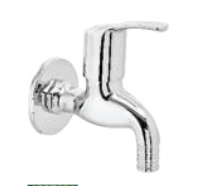 Bib Cock with Wall Flange and Nozzle Chrome Finish F2014153