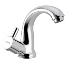 Pillar Cock with Swan Neck Spout and Aerator with Left Control Chrome Finish F2002104