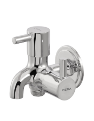 2 - Way bib Cock with Wall Flange and Aerator Chrome Finish F2002161
