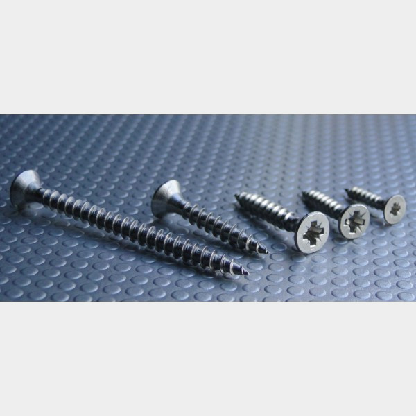 3.5 x 20 (6 x 20) mm SS304 - Pozi Recess CSK Head Chipboard Screw - Raw Stainless Steel - CBS 3520 SS (Set of 1000 pcs)