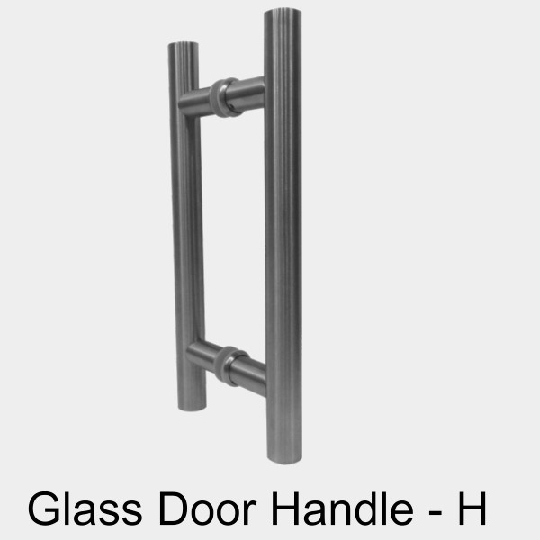 32 mm x 750 mm dia Glass Door Handles - H SS 304 – Brushed Steel - H-GDH 3275 (Set of 2)