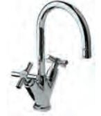 Central Hole Basin Mixer without Popup Waste System with 450 mm Long Braided Hoses Quarter Turn Chrome Finish -SOL-CHR-6167B