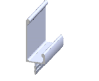 Aluminium Profile 1937 Shutter Handle (3 Meters) - Anodized Silver Finish -SH 1937