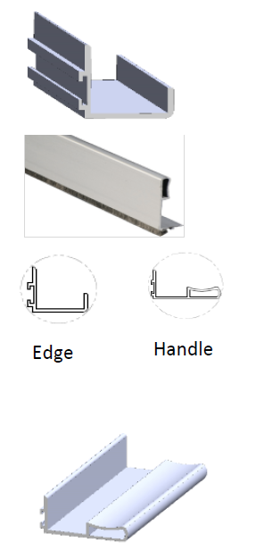 19 mm Aluminium Profile Handle for Wardrobe Sliding (3 Meters) - BL Finish - WS-H19-3M-BL