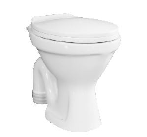 Eco Smart 365 X 540 X 410 mm S Trap Floor Mounted Coupled European Water Closet with PP Normal Seat Cover White (Full Set - ECO-WHT-872, ECO-WHT-099 )