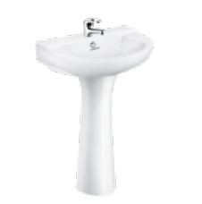 Mario  550 x 400 x 820 mm Wash Basin with Full Pedestal  Star White -(10087, 11003)