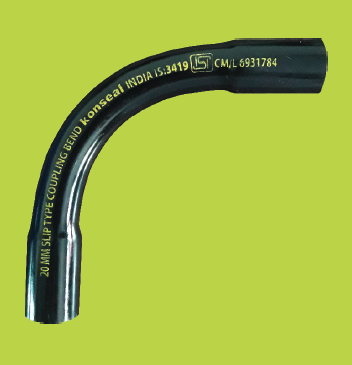 16 mm ISI Light PVC Conduit Short Bend Black - 16ILBS