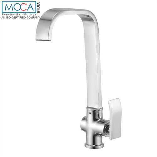 Swan Neck Basin Tap with Right Operating Knob Chrome Finish - AR 1513