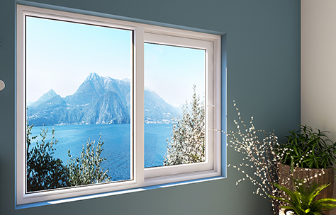 150 cm X 180 cm UPVC Three Track Sliding Window with 4 mm Thick Glass White - SWWH4