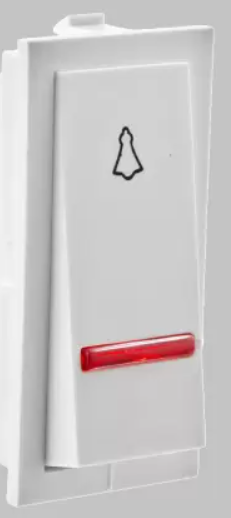 10 AX One Module Bell Push Switch with LED Indicator Glossy White AC 1205