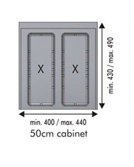 400 mm x 430 mm x 52 mm Drawer Tray 500 - Grey Finish - KDMS-DT50