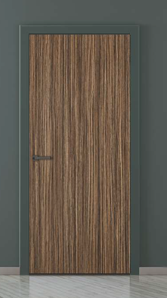 69 cm X 206 cm 32 mm Thickness Smoke Zebrano Pre Laminated HDHMR Door 3345