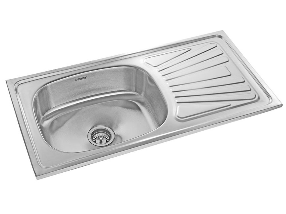 1015 mm x 510 mm 
Ellysse (New) Stainless Steel 
Single Bowl with Drainer 
Die Pressed Sink- Matt Finish NK SBSD18 M