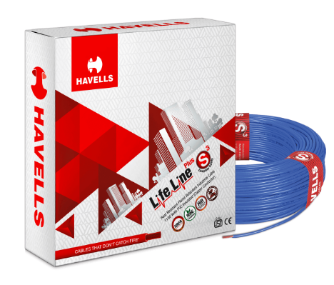10 Sq mm HRFR PVC Insulated Single Core Cable 1000 Mtr Blue WHFFDNBG1120