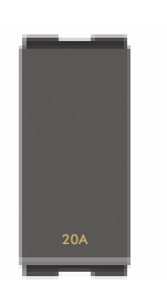 20 A 1 Module 1 Way Switch Electric Grey AA1005