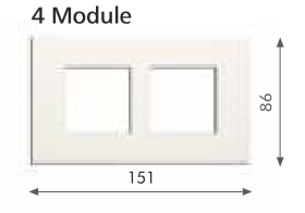 4 Module Cover Plate with Support Frame Candy Finish PKSB04004
