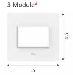 3 Module Cover Plate with Support Frame Pure Glossy Finish CPSN03003 3 Module Cover Plate with Support Frame Pure Glossy Finish CPSN03003