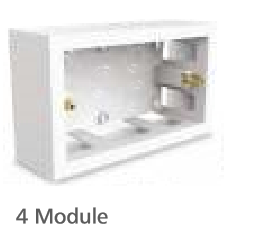4 Module Slim Surface Mounting Plastic Gang Box JS04103 4 Module Slim Surface Mounting Plastic Gang Box JS04103