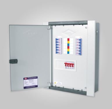 Vertical DB 6 Way with Double Door (without MCCB) - White Shade DBVDD06160TAB
