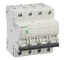 10A Four Pole C Curve MCB - White EZ9F71410