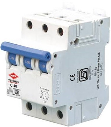 40A Three Pole C Curve MCB - Grey TTPC40