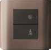 2 Gang Full-Flat Switch with Illuminated Do Not Disturb and Please Clean Up Symbols Silver Bronze E8432DMS>SZ-OS