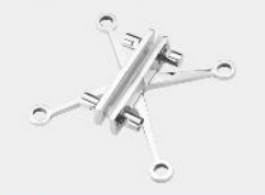 four way fin type spider fitting stainless steel glossy df 01