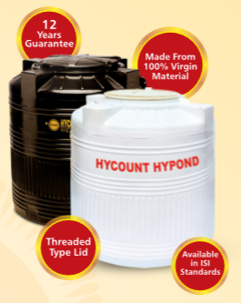 Double Layer Hycount Hypond Round Water Tank  1500 Litre  - Black
