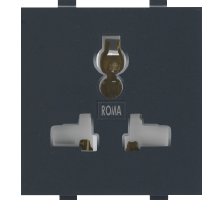 10A Combi Power Socket with Safety Shutter Socket for All Pins - Black 22070MB