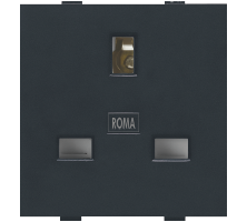 13A Flat Pin English Socket with Safety Shutter - Black 21747MB