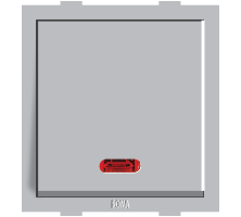 20A One Way Dura Switch with Neon - Silver 21769S