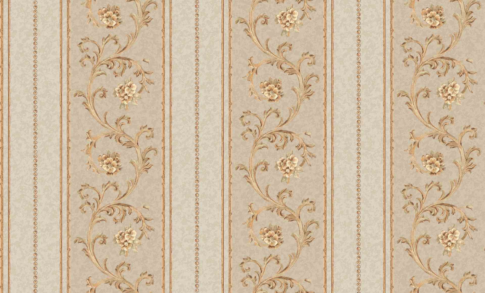 Melissa Classic Damask Stripes Chequered Wall Paper Brown Metallic YG31401
