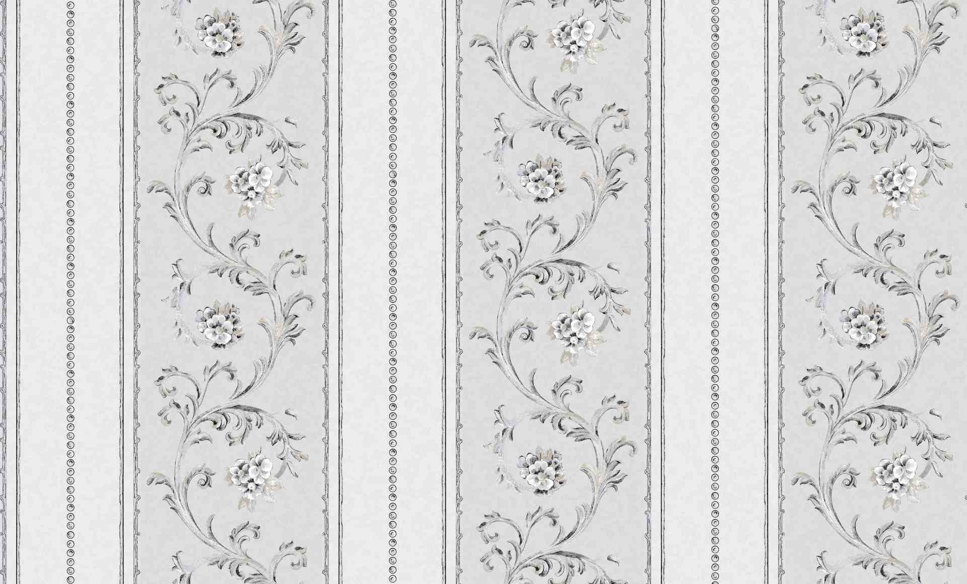 Melissa Classic Damask Stripes Chequered Wall Paper black Grey Metallic YG31402