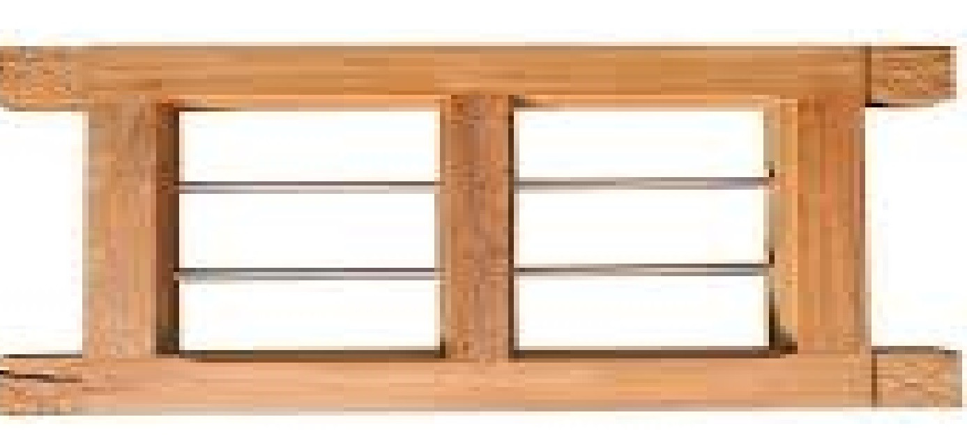 1 Panel (60 cm X 45 cm) Wooden Frame of Size (4.5" X 2.5") with Grill /SS Pipe for Ventilator - Marbaue Make