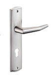 Cura Lever Handles with Lock Hole Set 251 mm Silver Satin/Silver Chrome Finish CRA 10 SS