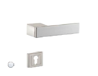Edge Lever Handles and Lock Hole 28 mm Silver Satin/Silver Chrome Finish EDG OR SS