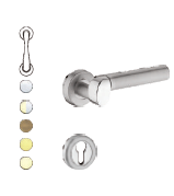 Nika Lever Handles and Lock Hole 50.4 mm Silver Satin/Silver Chrome Finish NK OR SS