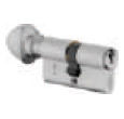 90 mm Euro Profile Cylinders with Key and Knob Silver Satin Finish CL 215