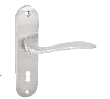 175 mm Skew Lock Set with Key and Knob Cylinder (70mm) Silver Chrome/Patina Finish HL SKE SC