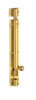 6" Brass Tower Bolt with Screw PB Finish TB R610