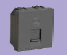 2 Module RJ 45 Krone Jack with Mounting Grey AHLKMCG451